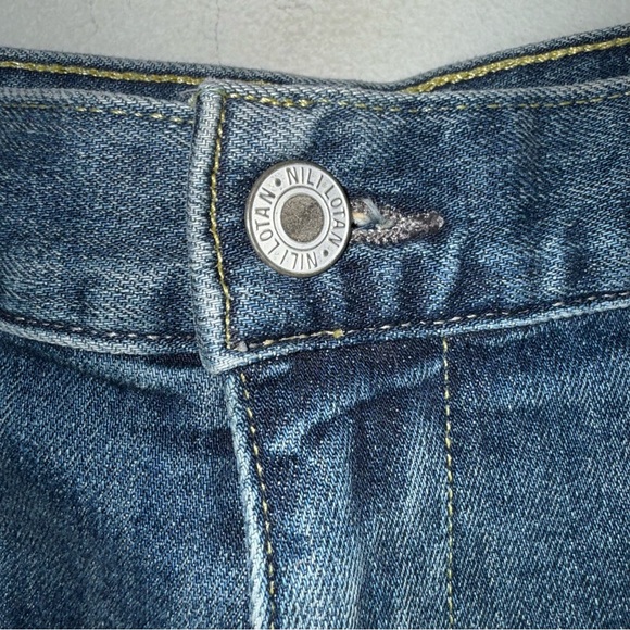 Nili Lotan Emerson Wide Barrel Leg Denim Jeans Pants-Classic Wash-Size 30 - Picture 6 of 15